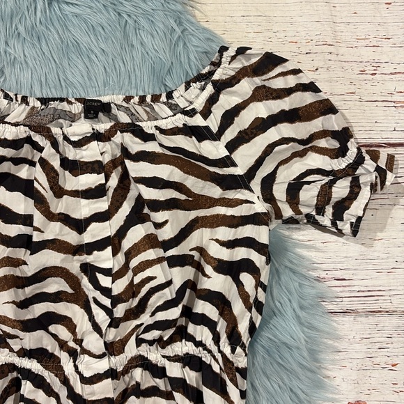 J. crew Gathered scoopneck top in zebra stripe - Picture 9 of 9